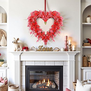 22in Spring Heart Wreath Front Door Mother’s Day Farmhouse