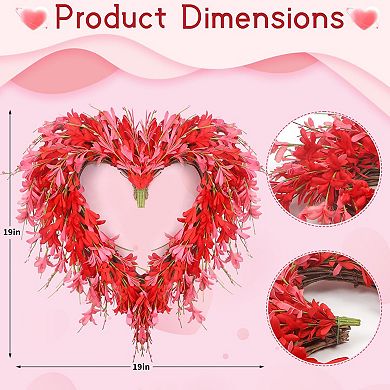 22in Spring Heart Wreath Front Door Mother’s Day Farmhouse