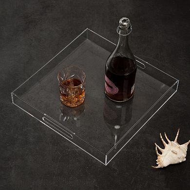 Sturdy Serving Tray with Handles for Coffee Breakfast Appetizer Kitchen Countertop