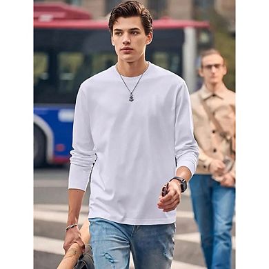 Plain Crew Neck Long Sleeve Casual T-Shirt
