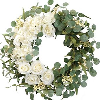 20" Hydrangea Spring Wreath Artificial Peony Wedding Mother Festival