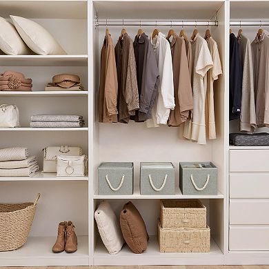 Storage Basket Closet Organizer Fabric Shelf Bin