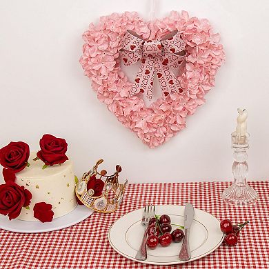12" Heart Wreath Bow Romantic Gift Decor