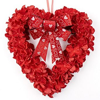 12" Heart Wreath Bow Romantic Gift Decor