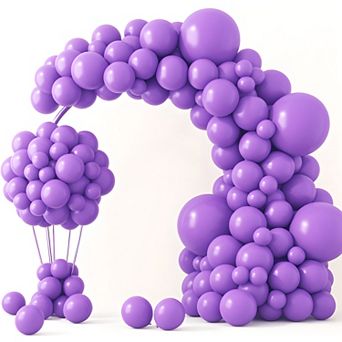 129 pc Purple Balloon Arch Kit for Birthday, Shower, Party & Event Backdrop Decor