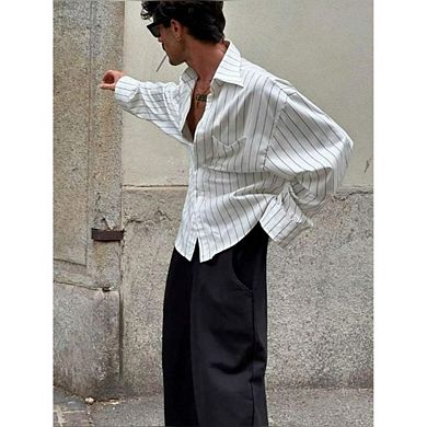 Striped Long Sleeve Shirt, Fashionable Casual Style
