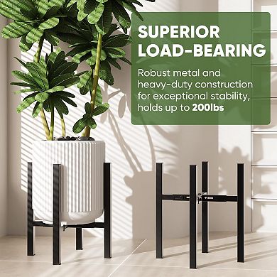 Adjustable Metal Plant Stand Heavy Duty 8-12 Inch Pot Holder