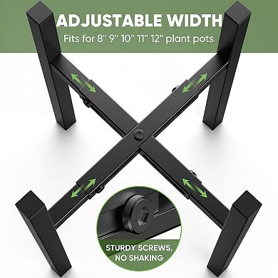 Adjustable Metal Plant Stand Heavy Duty 8-12 Inch Pot Holder