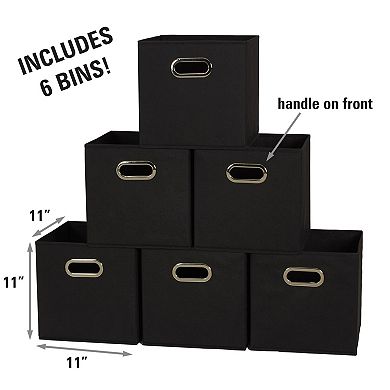 Foldable Fabric Storage Bins Poly-woven Chipboard Grommet Handle Stackable