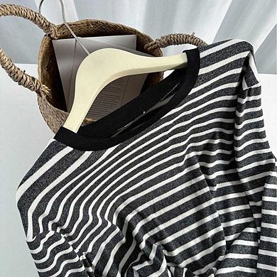 Striped Long Sleeve Thick T-Shirt