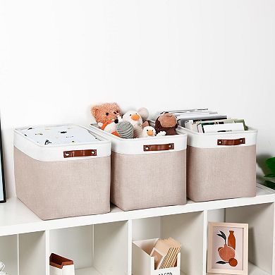 Fabric Storage Bins Foldable Lining Baskets for Gifts Toys Books Clothes