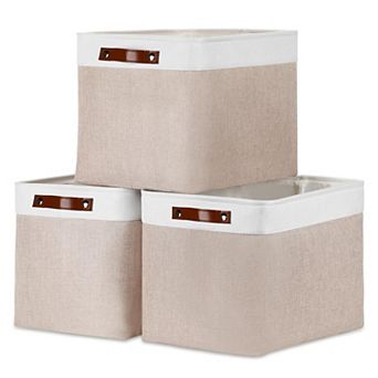 Fabric Storage Bins Foldable Lining Baskets for Gifts Toys Books Clothes