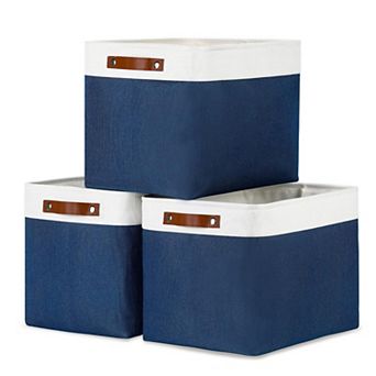 Fabric Storage Bins Foldable Lining Baskets for Gifts Toys Books Clothes