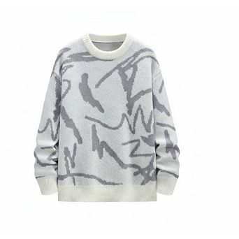 Graphic Pattern Drop Shoulder Sweater