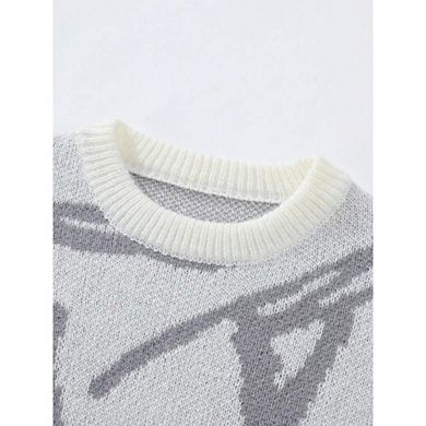 Graphic Pattern Drop Shoulder Sweater