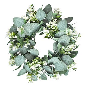 11" Artificial Eucalyptus Wreath Farmhouse Door Wall Window Decor