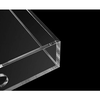 Clear Serving Tray with Handles for Coffee Breakfast Vanity Ottoman