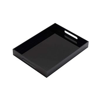 Clear Serving Tray with Handles for Coffee Breakfast Vanity Ottoman