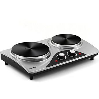 1800W Electric Cooktops with Dual Adjustable Temperature Control, Indicator Light, 120V