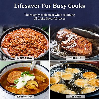 1800W Electric Cooktops with Dual Adjustable Temperature Control, Indicator Light, 120V