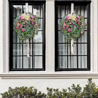24" Spring Front Door Wreath Tulip Hydrangea Peony Wedding Mother Decor