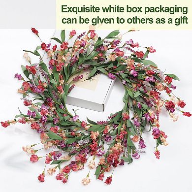 24in Front Door Wreath Spring Summer All Seasons Indoor Outdoor Decor