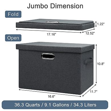 Collapsible Stackable Storage Bins with Lids Foldable Fabric Closet Organizers