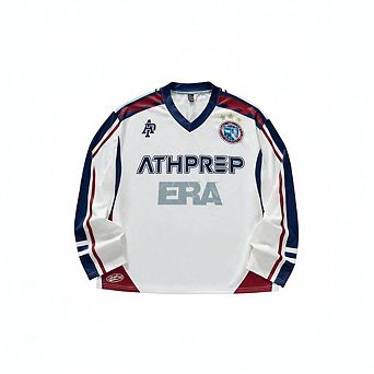 Letter Digital Print Loose Knit Athletic Jersey Long Sleeve T-Shirt