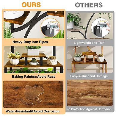 62" Indoor Grow Light Plant Stand 8 Tier S-Shape Metal Shelf