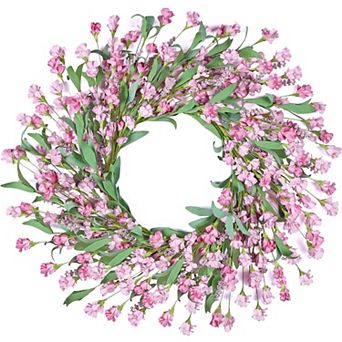 24" Spring Summer Paper Flower Wreath All Seasons Home Decor