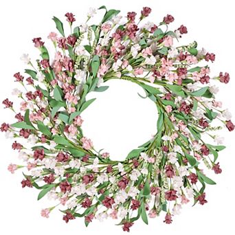 24" Spring Summer Paper Flower Wreath All Seasons Home Decor
