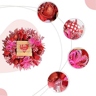 20" Valentine Mesh Wreath Ribbon Berry Wedding Decor