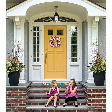 15" Artificial Peony Wreath Spring Door Wall Wedding Decor