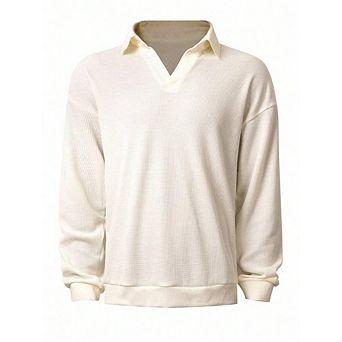 Solid Color Drop Shoulder Long Sleeve T-Shirt
