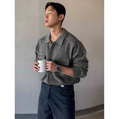 Cardigan With Dual Chest Pockets