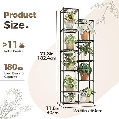 11 Tiers Plant Stand Indoor Multi Tier Metal Flower Display Rack
