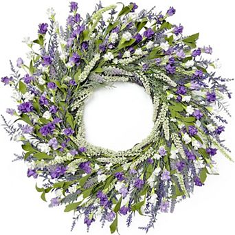26” Spring Lavender Paper Flower Wreath for Door Window Porch Wedding Decor