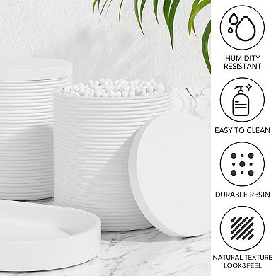 6pc Bathroom Accessory Set Toothbrush Holder Soap Dispenser Qtip Holder Tray Tumbler