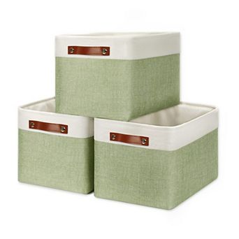 Fabric Storage Basket Collapsible Rectangular Bin Closet Shelf