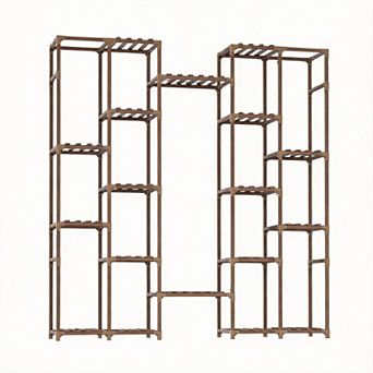 16 tier Hanging Plant Stand Wood Rack Indoor Outdoor Garden Balcony