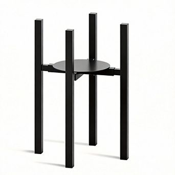 9-15" Adjustable Mid Century Plant Stand with Round Base