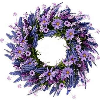 22" Lavender Wreath Artificial Greenery Farmhouse All Seasons Decor