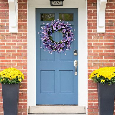 22" Lavender Wreath Artificial Greenery Farmhouse All Seasons Decor