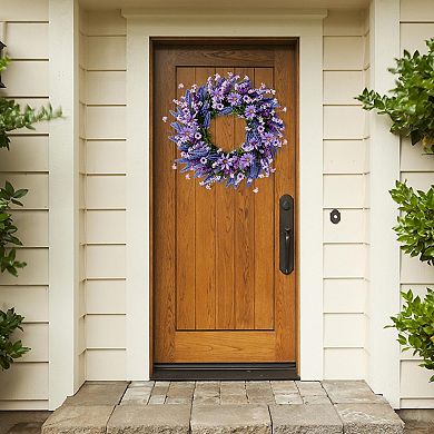 22" Lavender Wreath Artificial Greenery Farmhouse All Seasons Decor
