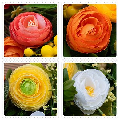 24" Spring Wreath Lotus Berries Floral Outdoor All Season