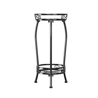 Metal 2 tier Plant Stand Waterproof Rustproof Indoor Outdoor Flower Holder