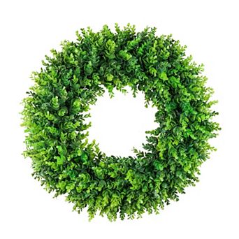 24'' Boxwood Wreath Artificial Spring Farmhouse Wedding Indoor Outdoor