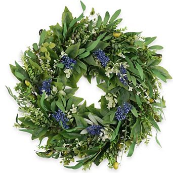 22" Spring Eucalyptus Boxwood Front Door Wreath All Season