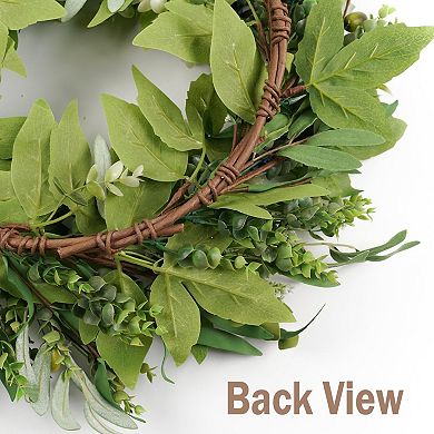 22" Spring Eucalyptus Boxwood Front Door Wreath All Season