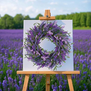 25” Lavender Wreath Summer Handmade Romantic Elegant Decor Gift
